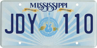 MS license plate JDY110