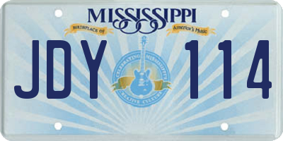 MS license plate JDY114