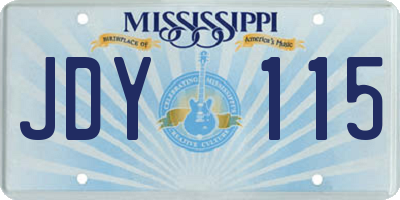 MS license plate JDY115