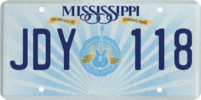 MS license plate JDY118
