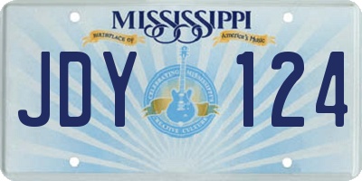 MS license plate JDY124