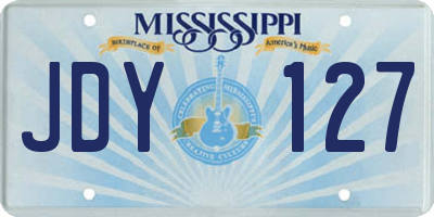 MS license plate JDY127