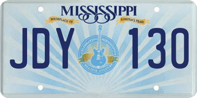 MS license plate JDY130