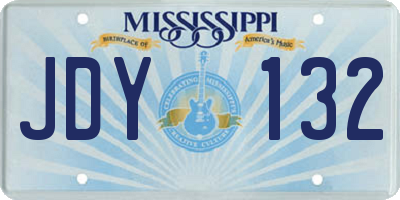 MS license plate JDY132