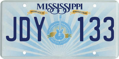 MS license plate JDY133