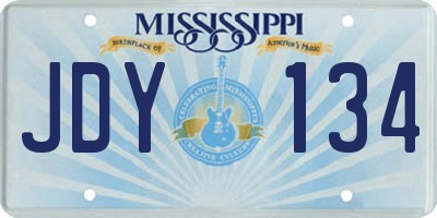 MS license plate JDY134