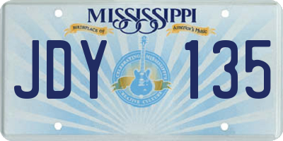 MS license plate JDY135