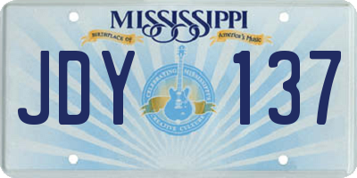 MS license plate JDY137