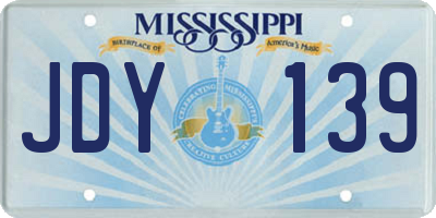 MS license plate JDY139