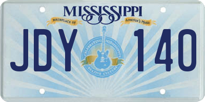 MS license plate JDY140