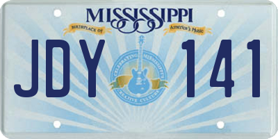 MS license plate JDY141