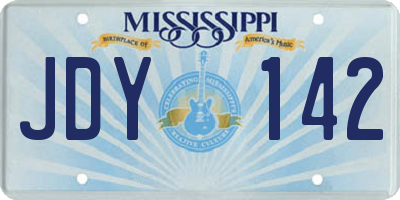 MS license plate JDY142
