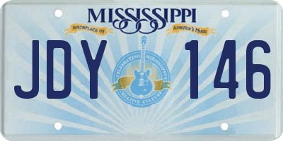 MS license plate JDY146