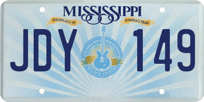 MS license plate JDY149