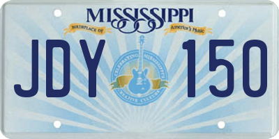 MS license plate JDY150