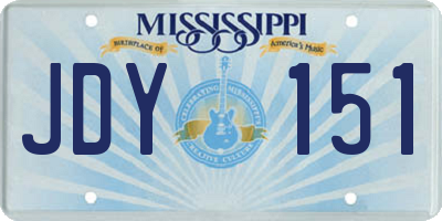 MS license plate JDY151