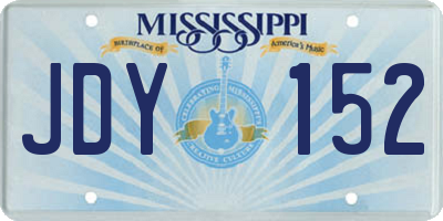 MS license plate JDY152