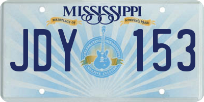 MS license plate JDY153