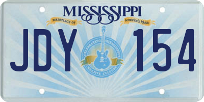 MS license plate JDY154