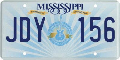 MS license plate JDY156