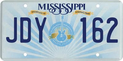 MS license plate JDY162