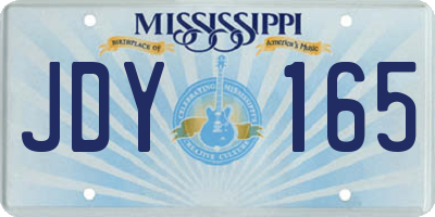 MS license plate JDY165