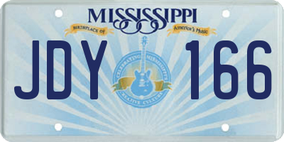 MS license plate JDY166