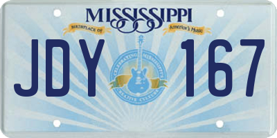 MS license plate JDY167