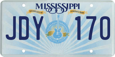 MS license plate JDY170
