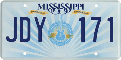 MS license plate JDY171