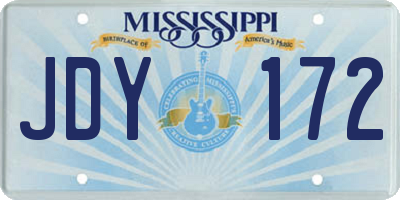 MS license plate JDY172