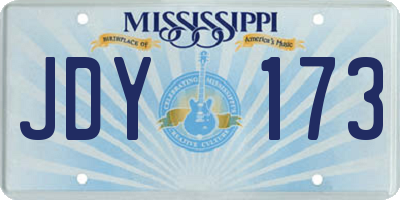 MS license plate JDY173