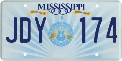 MS license plate JDY174