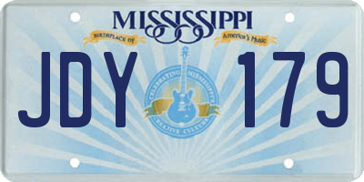 MS license plate JDY179