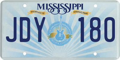 MS license plate JDY180