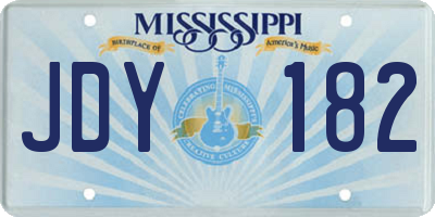 MS license plate JDY182