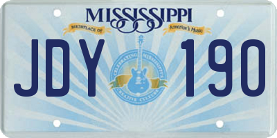 MS license plate JDY190