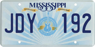 MS license plate JDY192