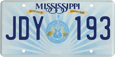 MS license plate JDY193