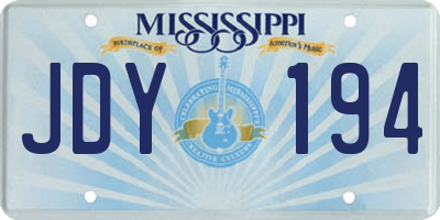 MS license plate JDY194
