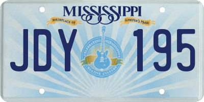 MS license plate JDY195