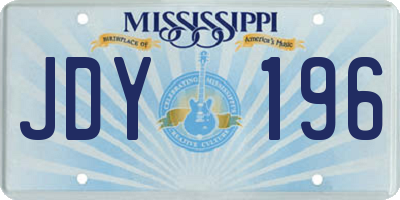 MS license plate JDY196