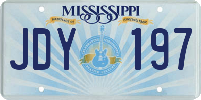 MS license plate JDY197