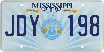 MS license plate JDY198