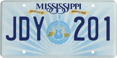 MS license plate JDY201