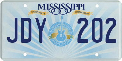 MS license plate JDY202