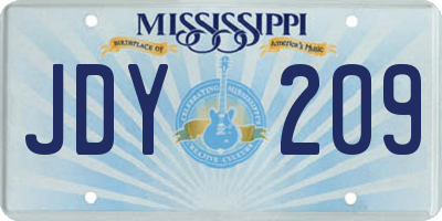 MS license plate JDY209