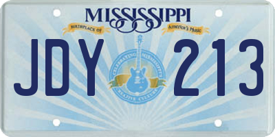 MS license plate JDY213