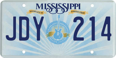 MS license plate JDY214