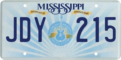 MS license plate JDY215